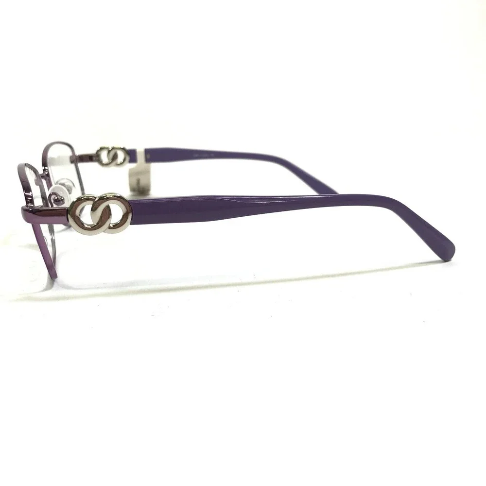 Eight to Eighty Eyeglasses Frames IRENE VIOLET Purple Silver Cat Eye 54-16-140